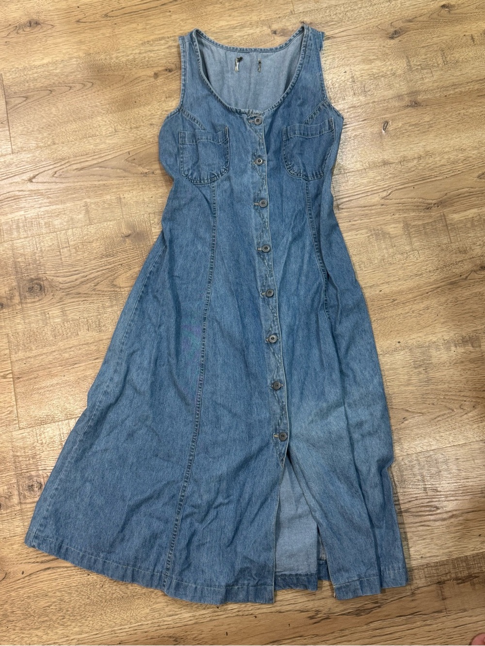 Blue Denim Button-Front Women's Jeans Dress